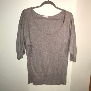 Slouchy off the shoulder gray short sleeve